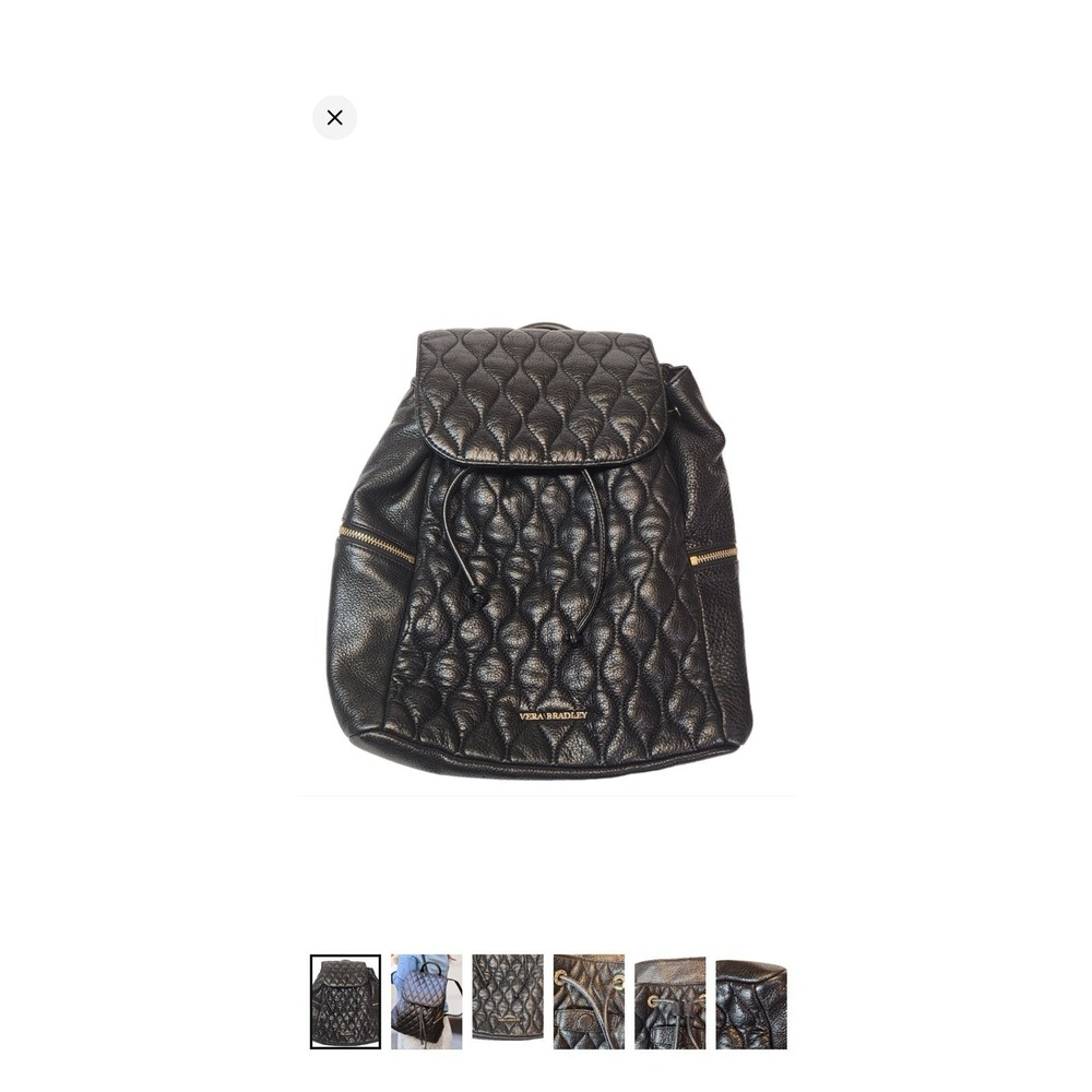 Vera Bradley Amy Quilted Leather Soft Backpack Black
